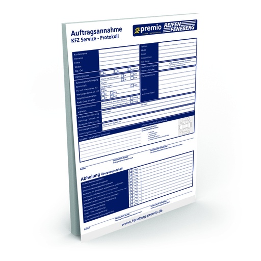 [10044] Auftragsannahme Protokoll Block DIN A4